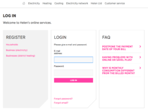 Helen - Energy company login