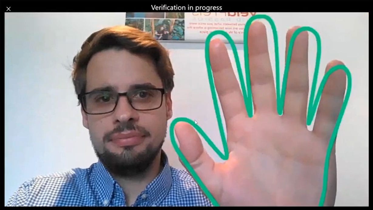 VeinID-demo-2 Screenshot - authentication with VeinID
