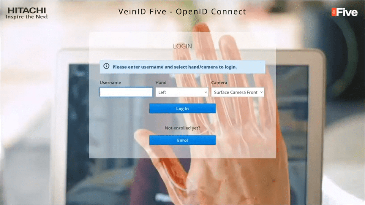 VeinID demo 2 Screenshot - sign in with VeinID