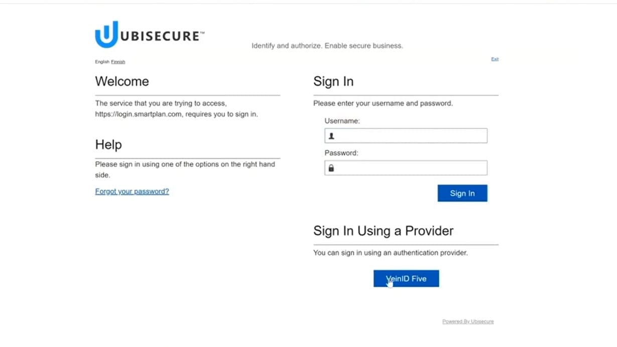 Screenshot - sign in to service