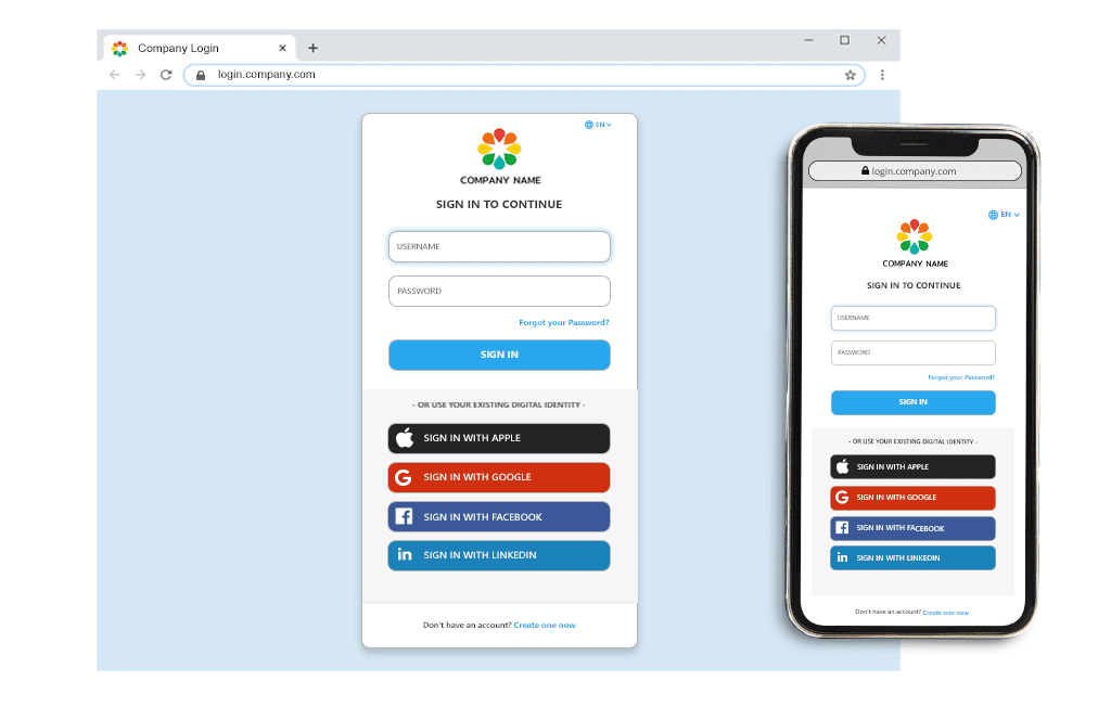 Mockups of Ubisecure IDaaS