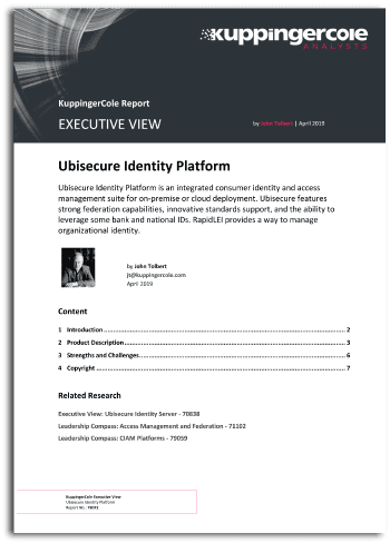 Executive View Ubisecure Identity Platform page 1