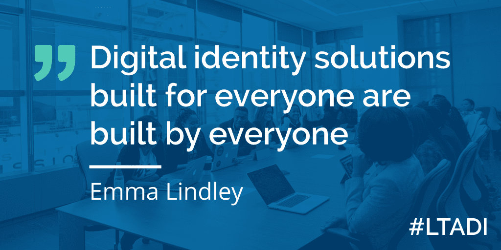 Text - "Digital identity solutions built for everyone are built by everyone"