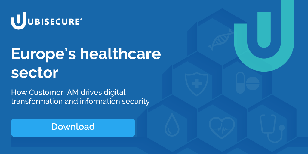 Banner for white paper - Europe's healthcare sector - How Customer IAM drives digital transformation and information security