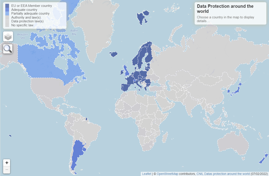 Countries with adequate safeguards in place