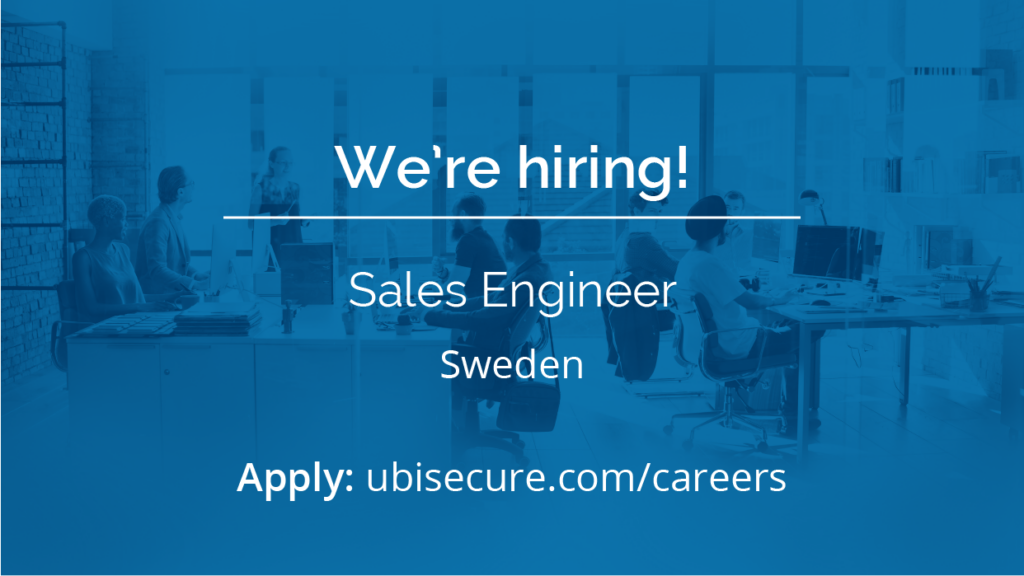 Ubisecure Career Opportunity - Sales Engineer Sweden