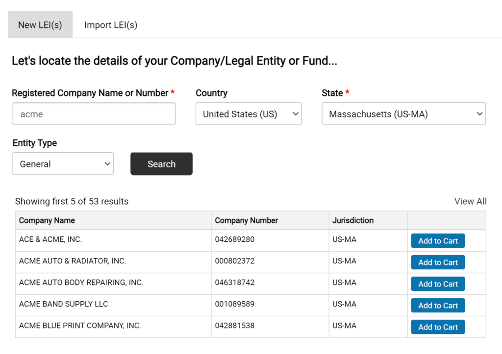 Manage Legal Entity Identifiers